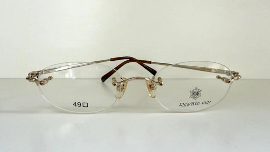 Royale Cup 80s vintage glasses -gold rimless frame