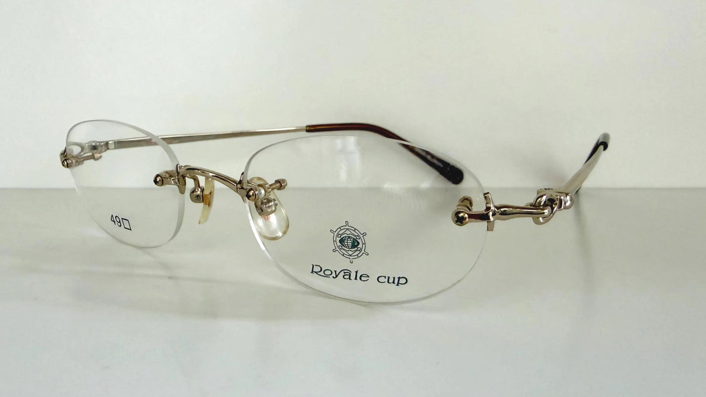 Royale Cup 80s vintage glasses -gold rimless frame