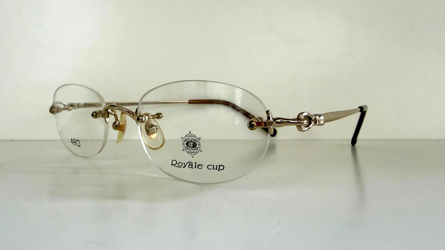 Royale Cup 80s vintage glasses -gold rimless frame
