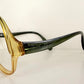 Vintage 70s XL glasses - Optyl 3502 green and yellow frames