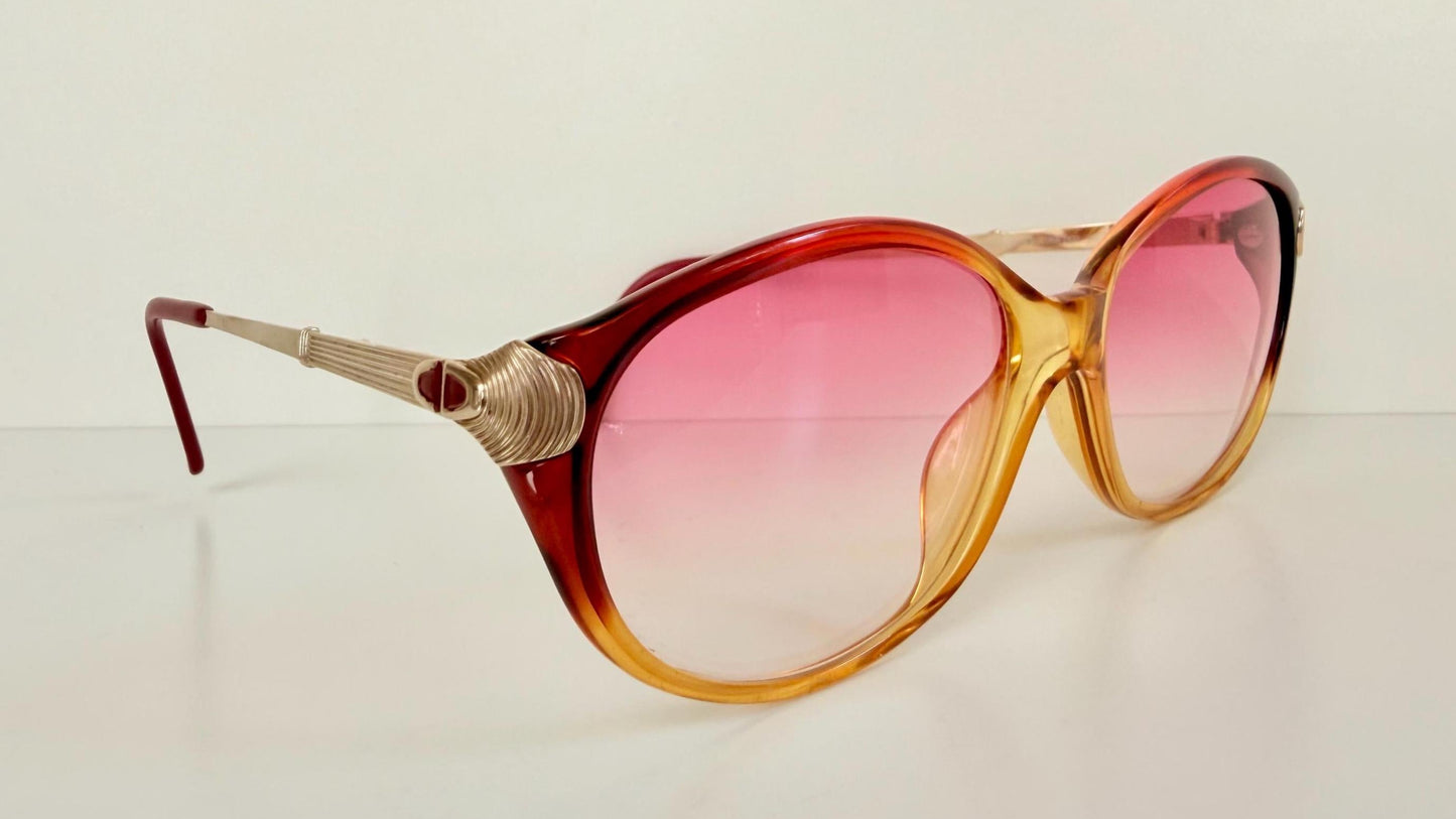 Sunglasses Christian Dior vintage 80s - 2430 pink and gold frame