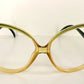 Vintage 70s XL glasses - Optyl 3502 green and yellow frames