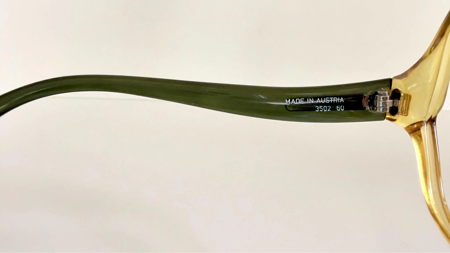 Vintage 70s XL glasses - Optyl 3502 green and yellow frames