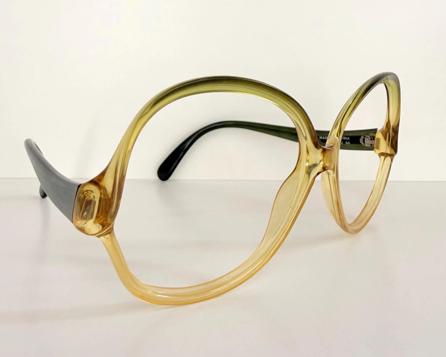 Vintage 70s XL glasses - Optyl 3502 green and yellow frames