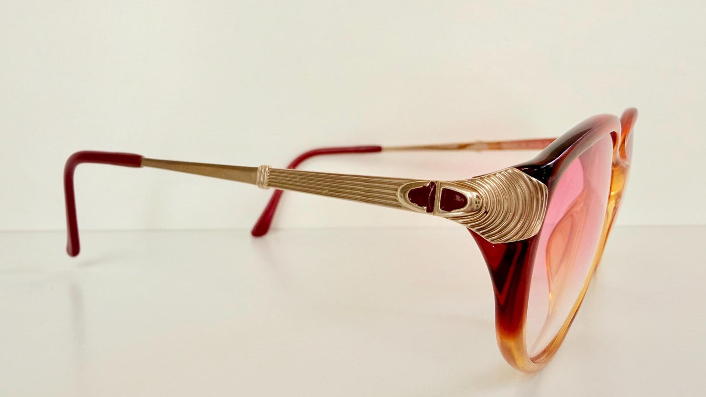 Sunglasses Christian Dior vintage 80s - 2430 pink and gold frame