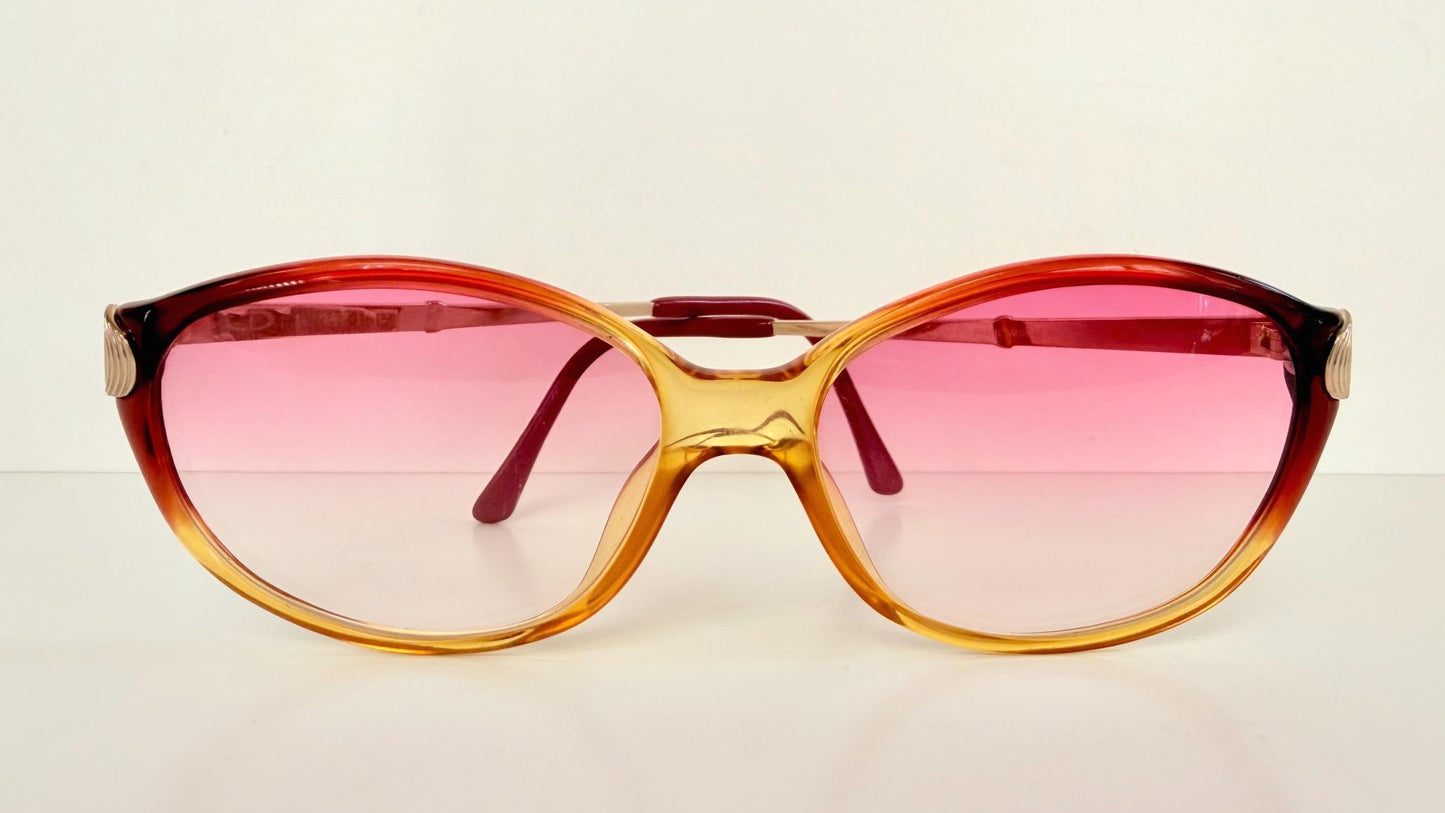 Sunglasses Christian Dior vintage 80s - 2430 pink and gold frame