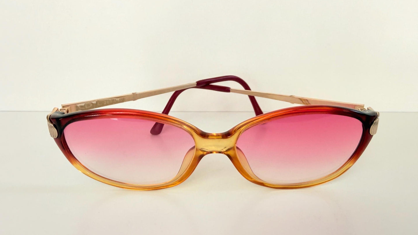 Sunglasses Christian Dior vintage 80s - 2430 pink and gold frame