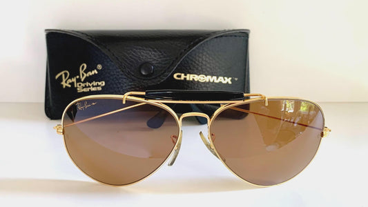 Vintage Ray-Ban B&L USA Chromax Aviator Sunglasses: Outdoorsman 58mm W1663