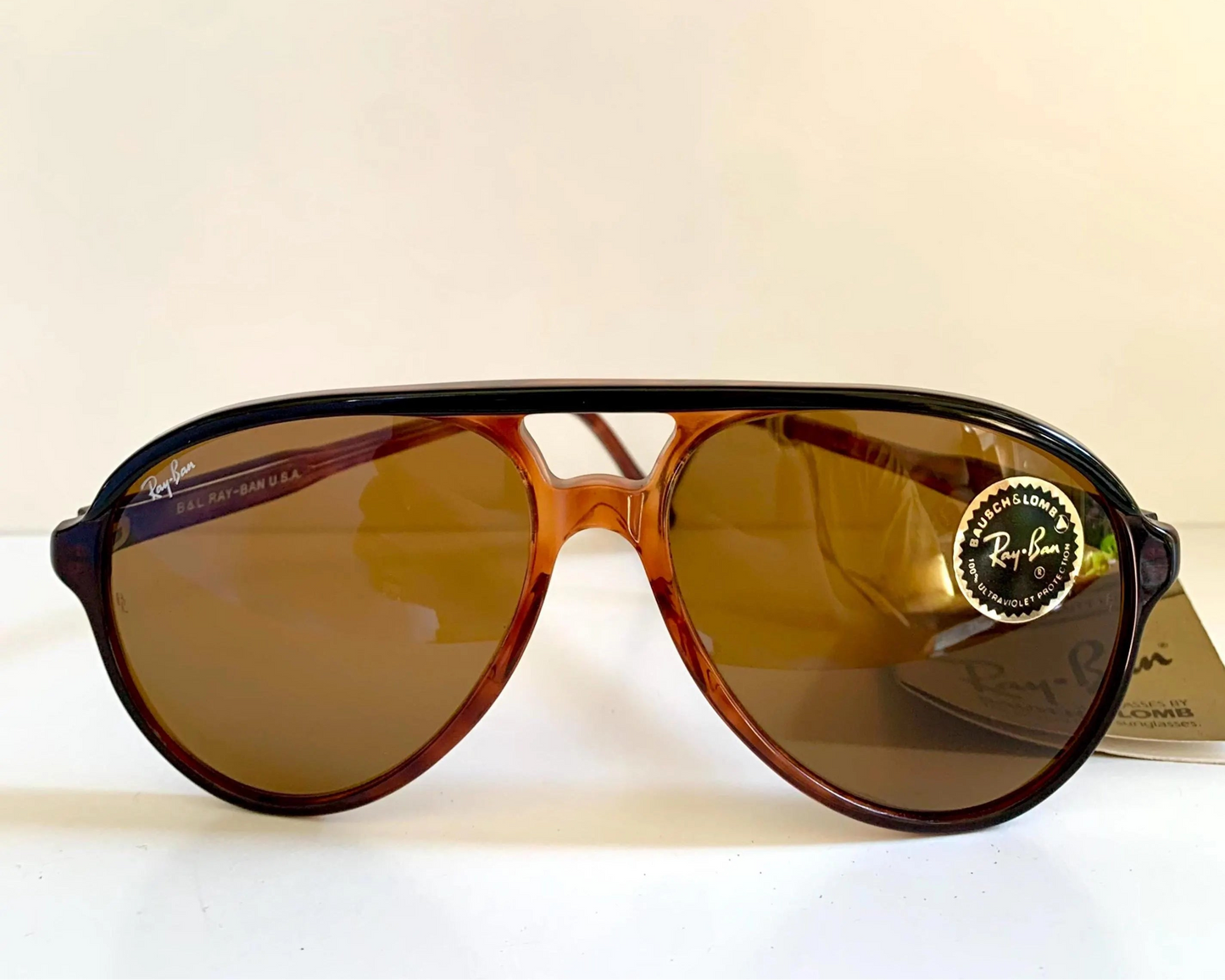 Ray Ban B&L USA vintage sunglasses - 62mm Traditionals STYLE A  Aviators brown frame