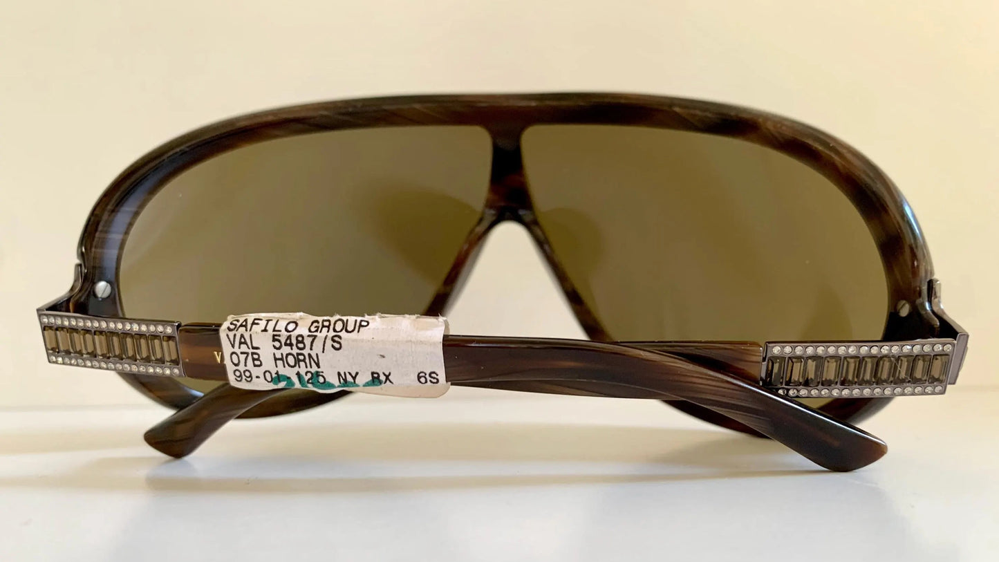 Valentino 90s vintage sunglasses - XL mask style aviator frames - small faces