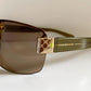 Gucci 00s vintage sunglasses - shield brown and green frame with Gucci logos