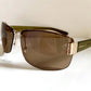 Gucci 00s vintage sunglasses - shield brown and green frame with Gucci logos