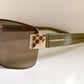 Gucci 00s vintage sunglasses - shield brown and green frame with Gucci logos