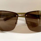 Gucci 00s vintage sunglasses - shield brown and green frame with Gucci logos