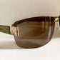 Gucci 00s vintage sunglasses - shield brown and green frame with Gucci logos