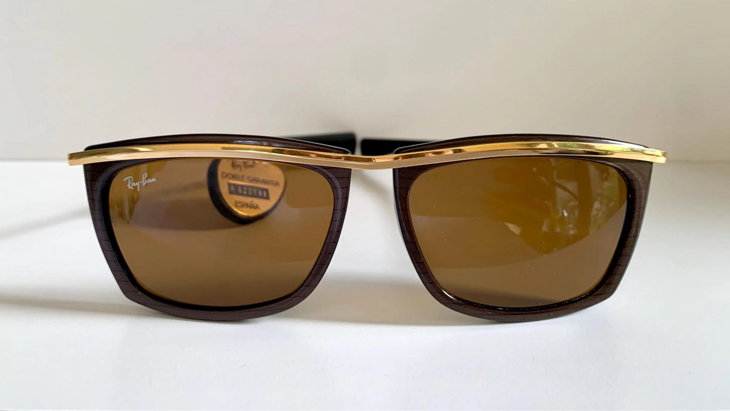 Vintage Ray Ban USA B&L Olympian II 80s Sunglasses – Gold Brown Frame, NewOldStock