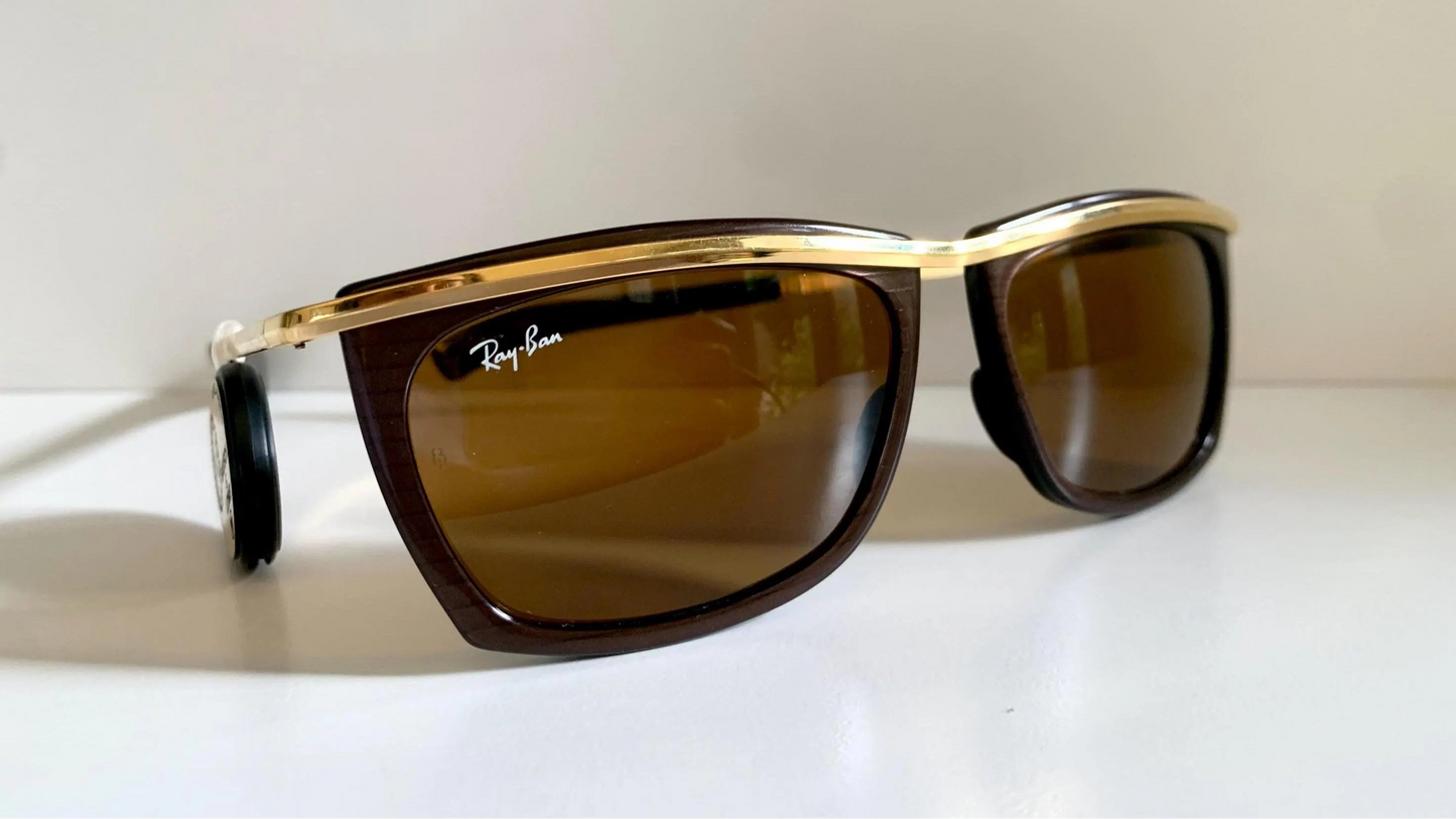 Vintage Ray Ban USA B&L Olympian II 80s Sunglasses – Gold Brown Frame, NewOldStock