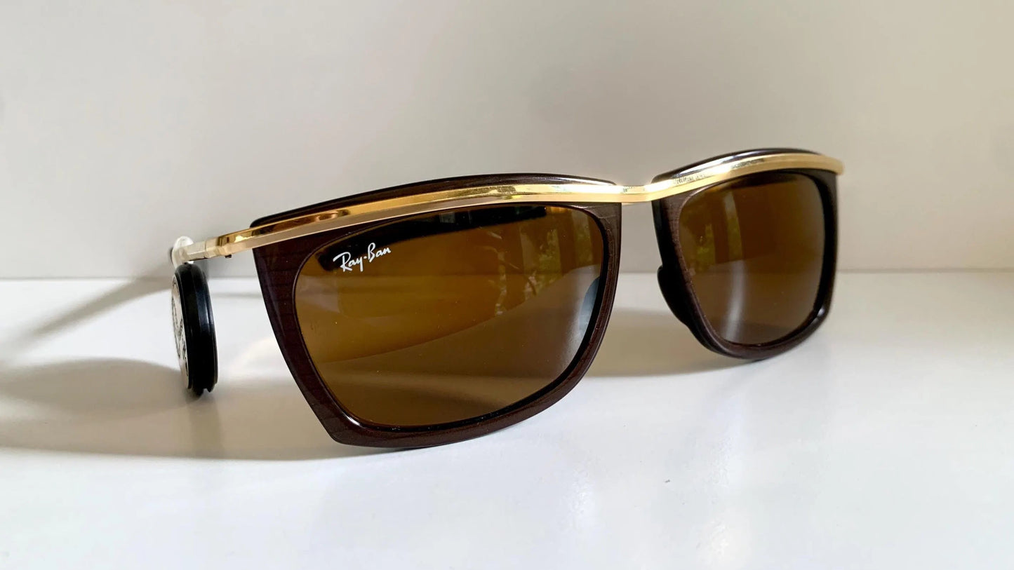 Vintage Ray Ban USA B&L Olympian II 80s Sunglasses – Gold Brown Frame, NewOldStock