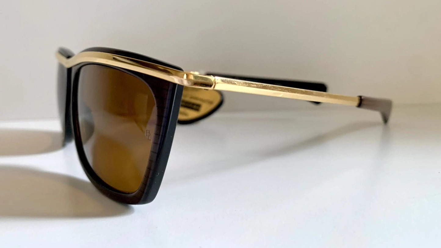 Vintage Ray Ban USA B&L Olympian II 80s Sunglasses – Gold Brown Frame, NewOldStock