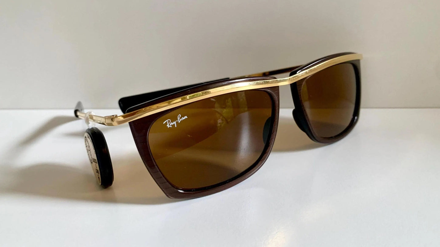 Vintage Ray Ban USA B&L Olympian II 80s Sunglasses – Gold Brown Frame, NewOldStock