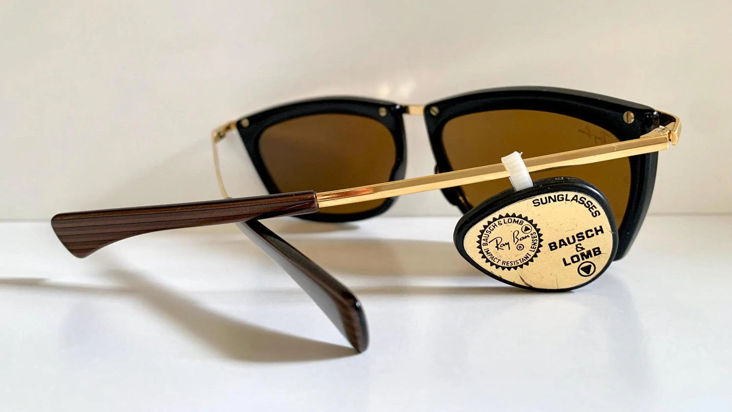 Vintage Ray Ban USA B&L Olympian II 80s Sunglasses – Gold Brown Frame, NewOldStock