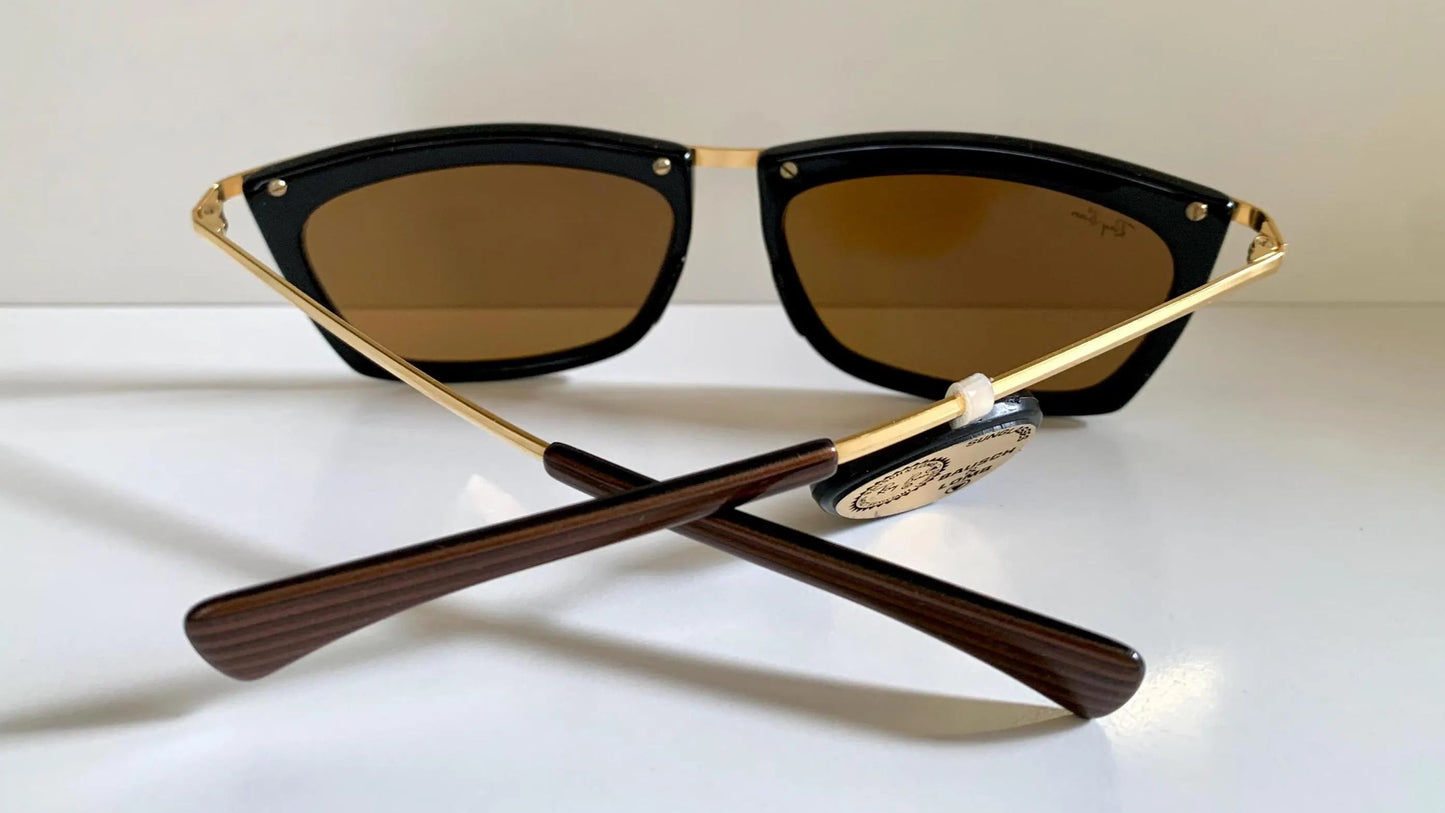 Vintage Ray Ban USA B&L Olympian II 80s Sunglasses – Gold Brown Frame, NewOldStock