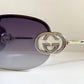 Gucci 90s vintage sunglasses - brown wrap frame with GG logos