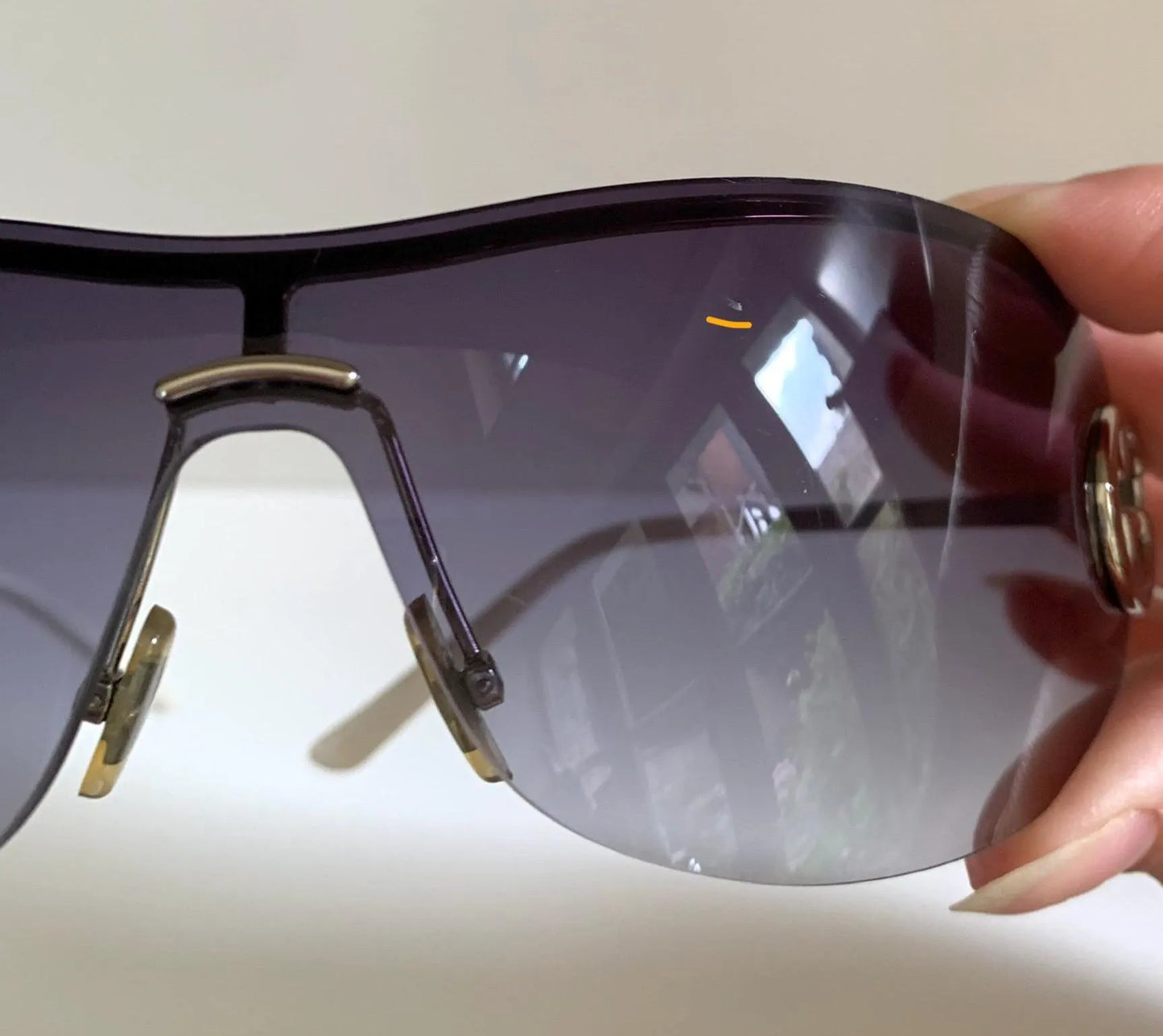 Gucci 90s vintage sunglasses - brown wrap frame with GG logos
