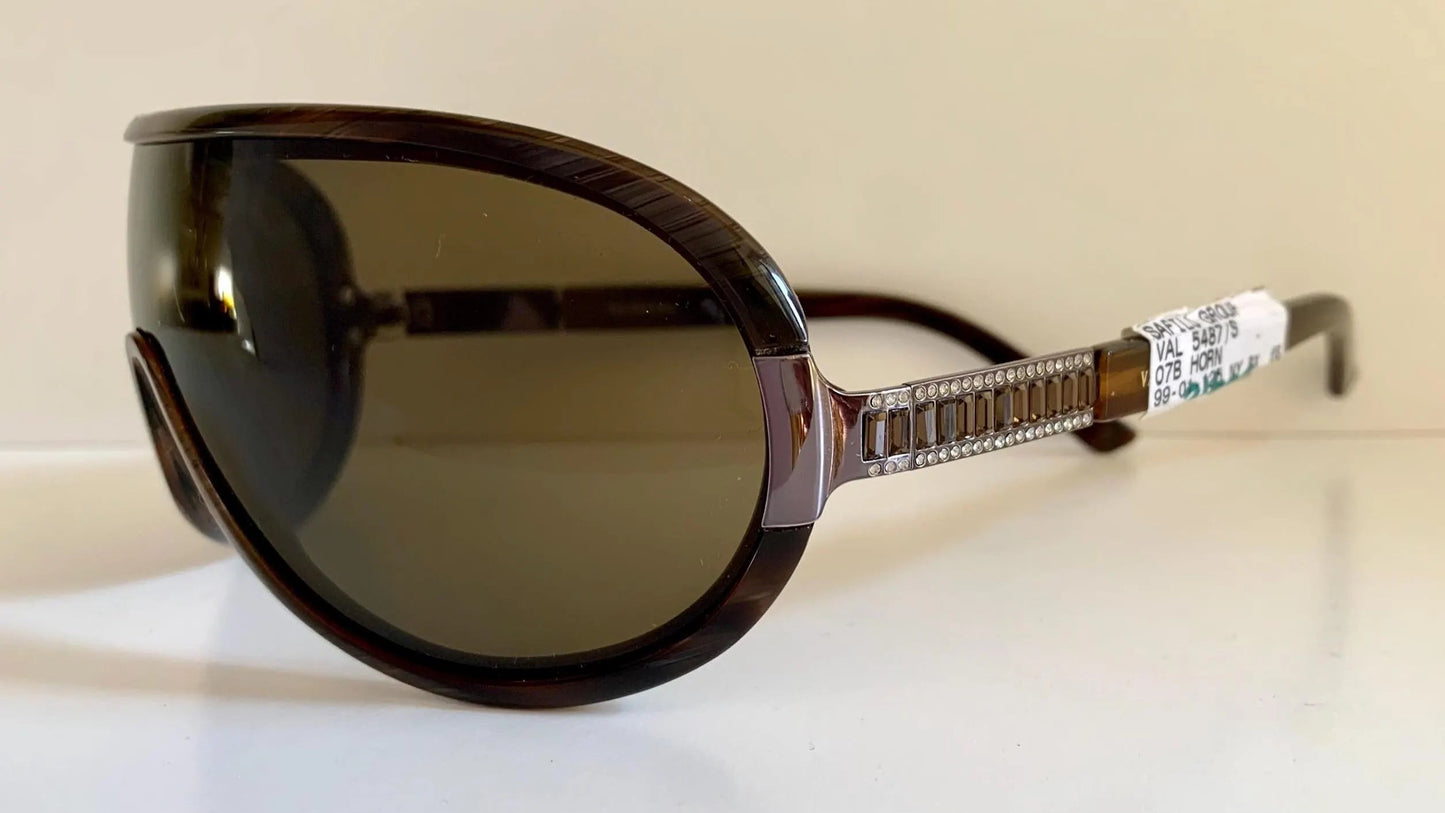 Valentino 90s vintage sunglasses - XL mask style aviator frames - small faces