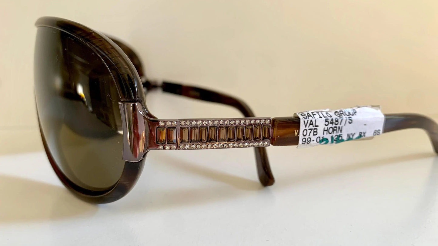 Valentino 90s vintage sunglasses - XL mask style aviator frames - small faces