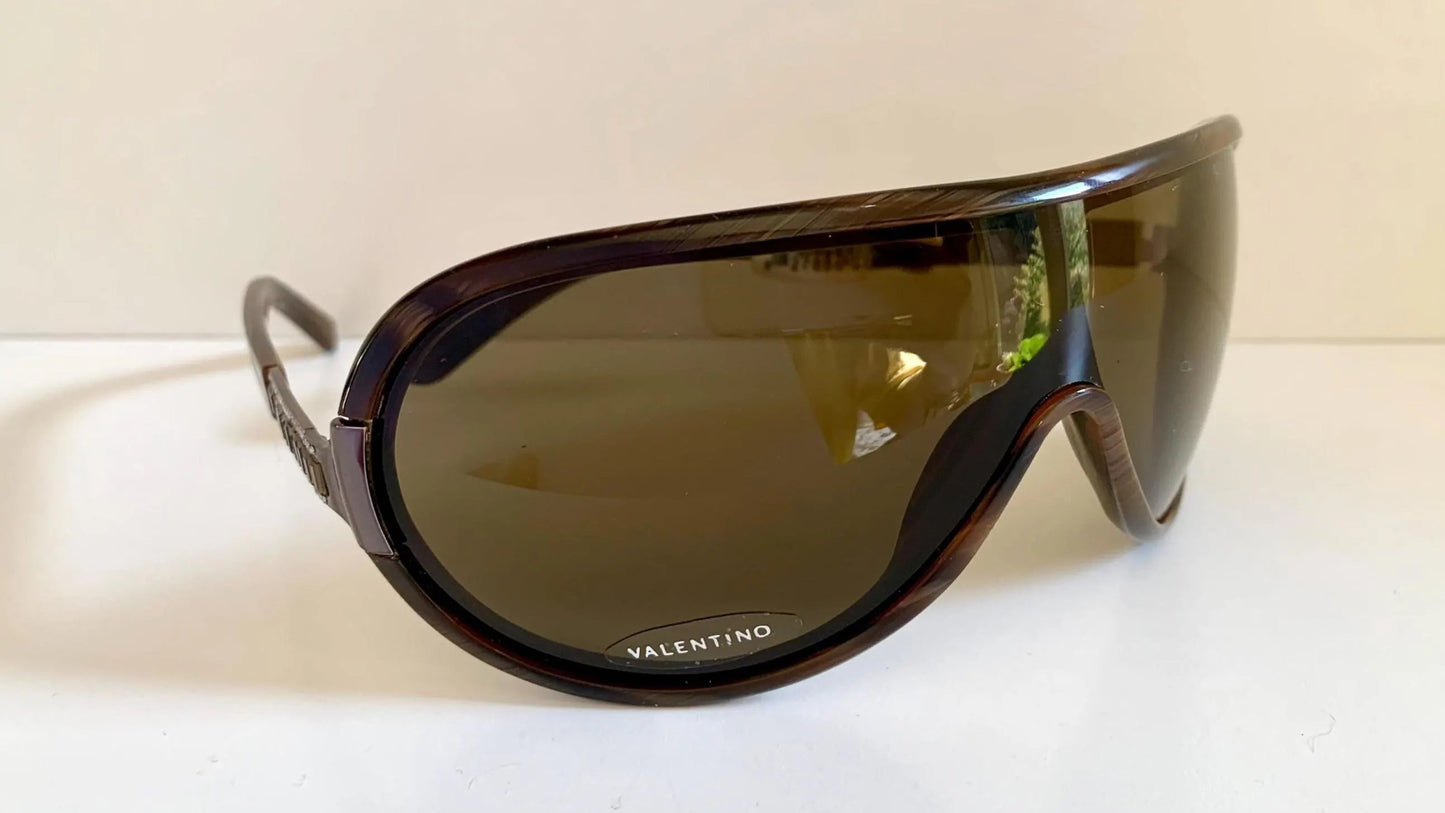 Valentino 90s vintage sunglasses - XL mask style aviator frames - small faces