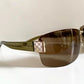 Gucci 00s vintage sunglasses - shield brown and green frame with Gucci logos