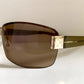 Gucci 00s vintage sunglasses - shield brown and green frame with Gucci logos