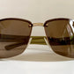 Gucci 00s vintage sunglasses - shield brown and green frame with Gucci logos
