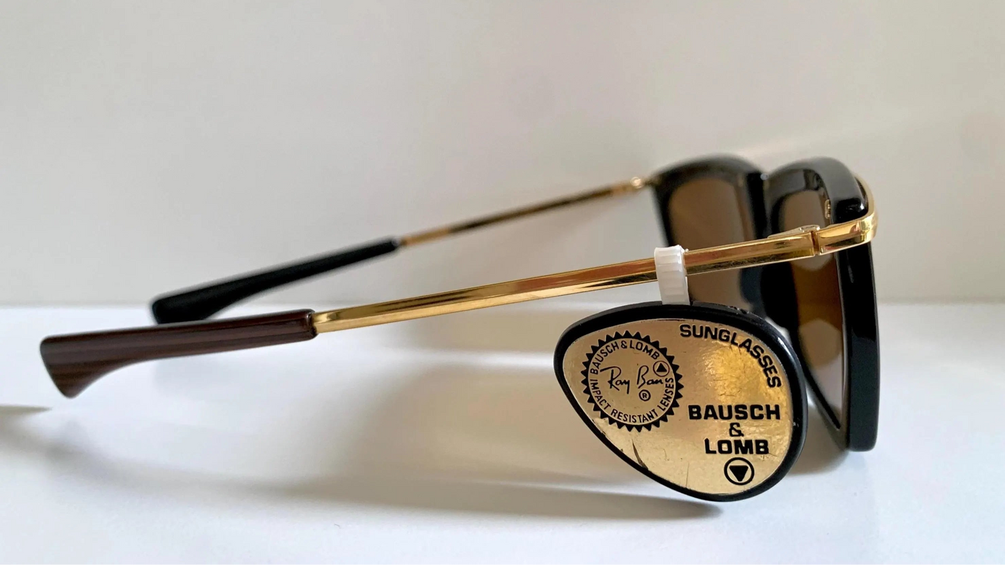 Vintage Ray Ban USA B&L Olympian II 80s Sunglasses – Gold Brown Frame, NewOldStock