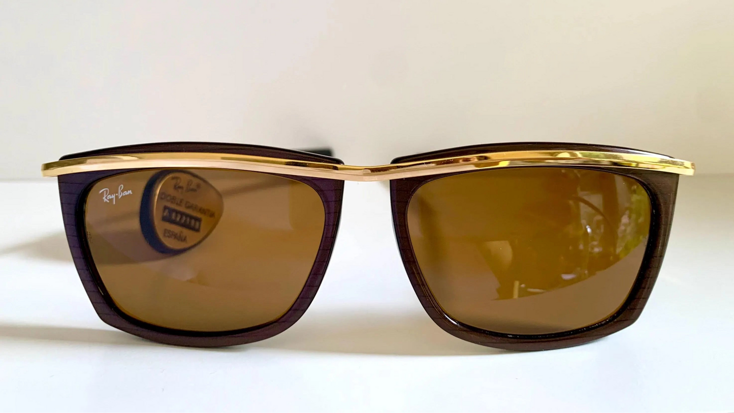 Vintage Ray Ban USA B&L Olympian II 80s Sunglasses – Gold Brown Frame, NewOldStock