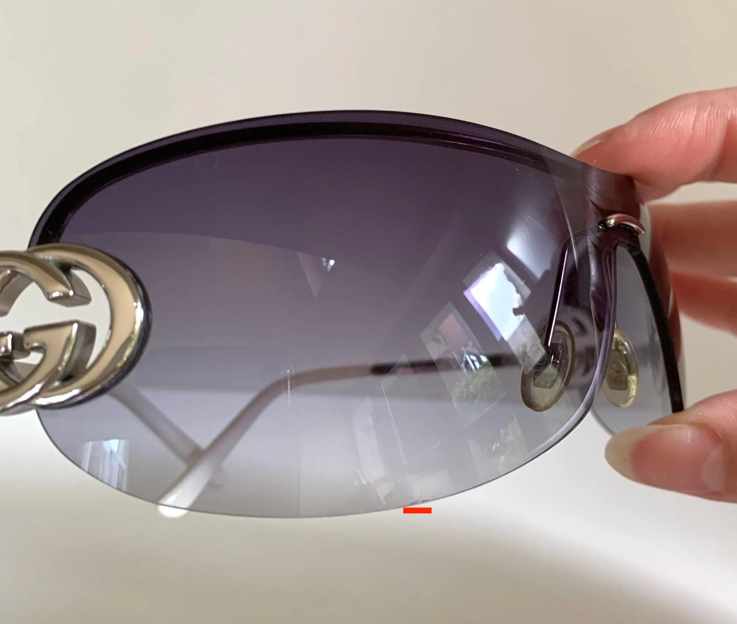 Gucci 90s vintage sunglasses - brown wrap frame with GG logos