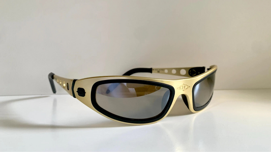 Killer Loop Vintage 90er Sonnenbrille - Vicious K0302 silber und schwarz Metallrahmen