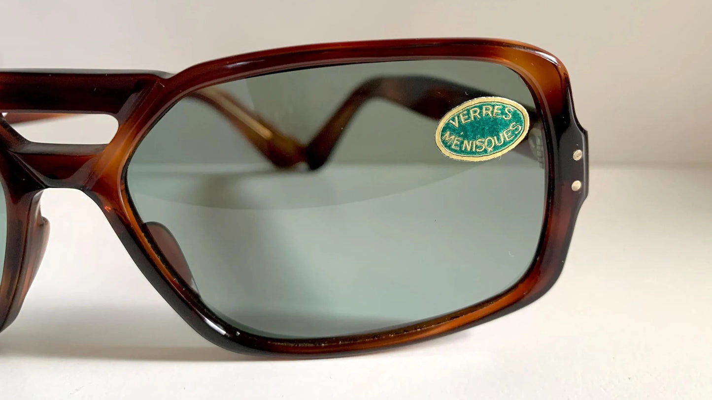 Vintage 80s sunglasses - Brown acetate frames made in France