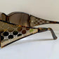 Gucci Vintage-Sonnenbrille aus den 90ern – brauner Wrap-Rahmen mit Strass-Horsebit-Logo