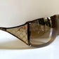 Gucci Vintage-Sonnenbrille aus den 90ern – brauner Wrap-Rahmen mit Strass-Horsebit-Logo