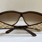 Gucci Vintage-Sonnenbrille aus den 90ern – brauner Wrap-Rahmen mit Strass-Horsebit-Logo