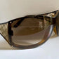 Gucci Vintage-Sonnenbrille aus den 90ern – brauner Wrap-Rahmen mit Strass-Horsebit-Logo