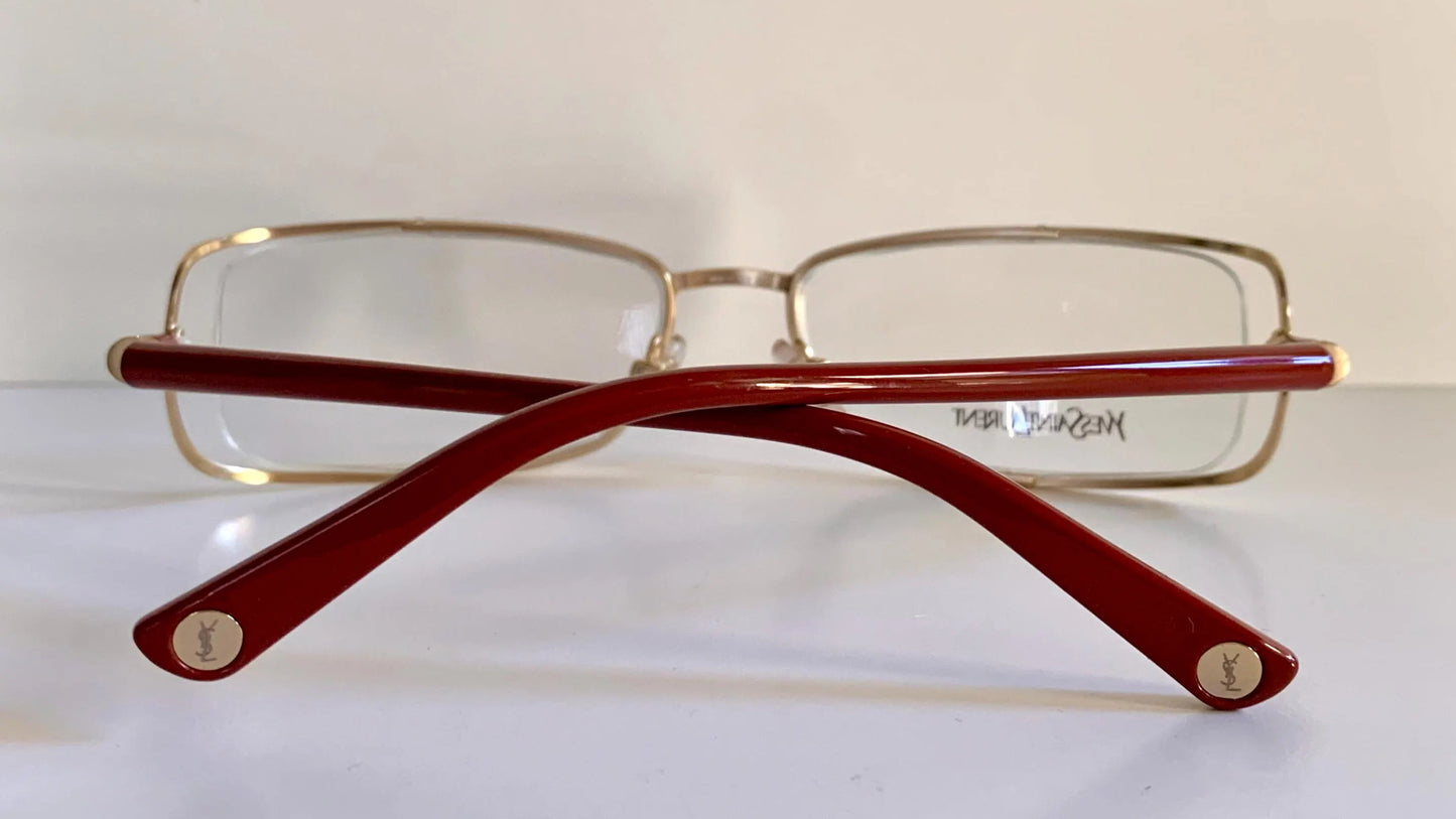 Yves Saint Laurent vintage glasses - YSL 80s golden frames with strass