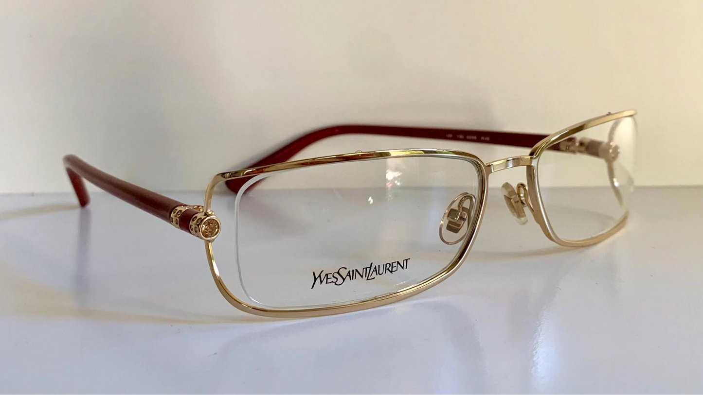 Yves Saint Laurent vintage glasses - YSL 80s golden frames with strass