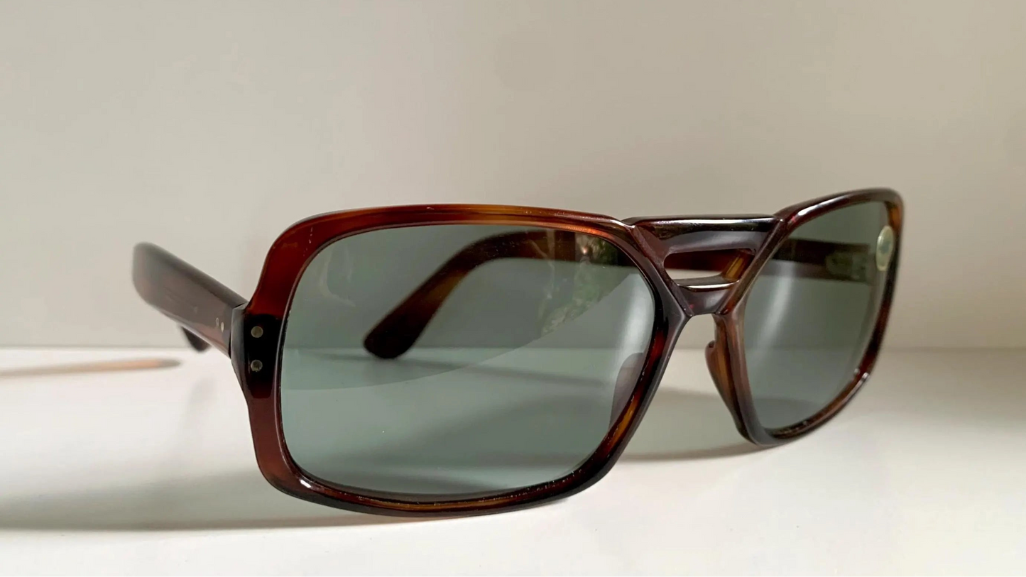 Vintage 80s sunglasses - Brown acetate frames made in France