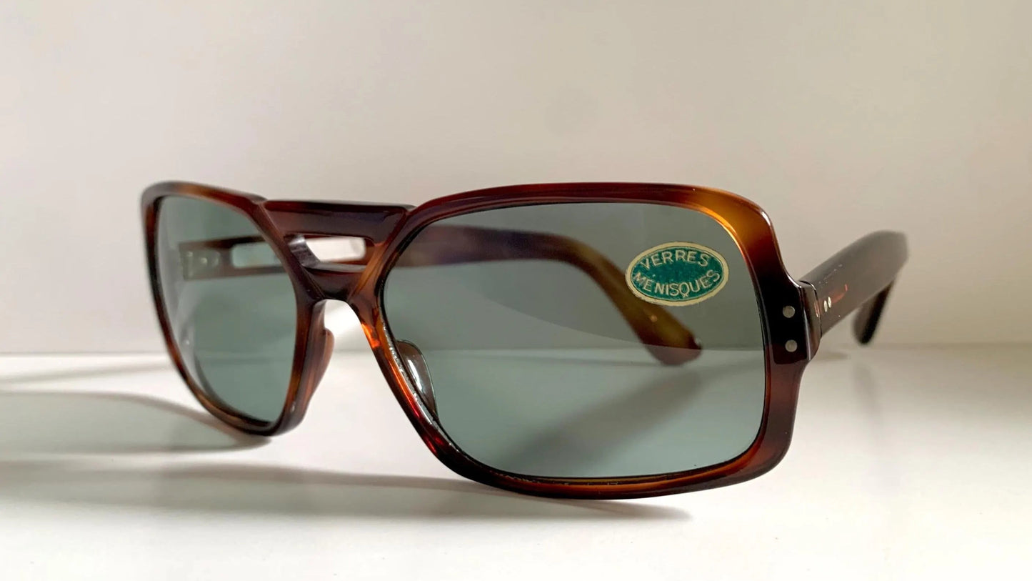 Vintage 80s sunglasses - Brown acetate frames made in France