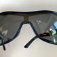 Gucci 90s vintage sunglasses - blue mirrored shield frame with buckle logos