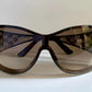 Gucci Vintage-Sonnenbrille aus den 90ern – brauner Wrap-Rahmen mit Strass-Horsebit-Logo
