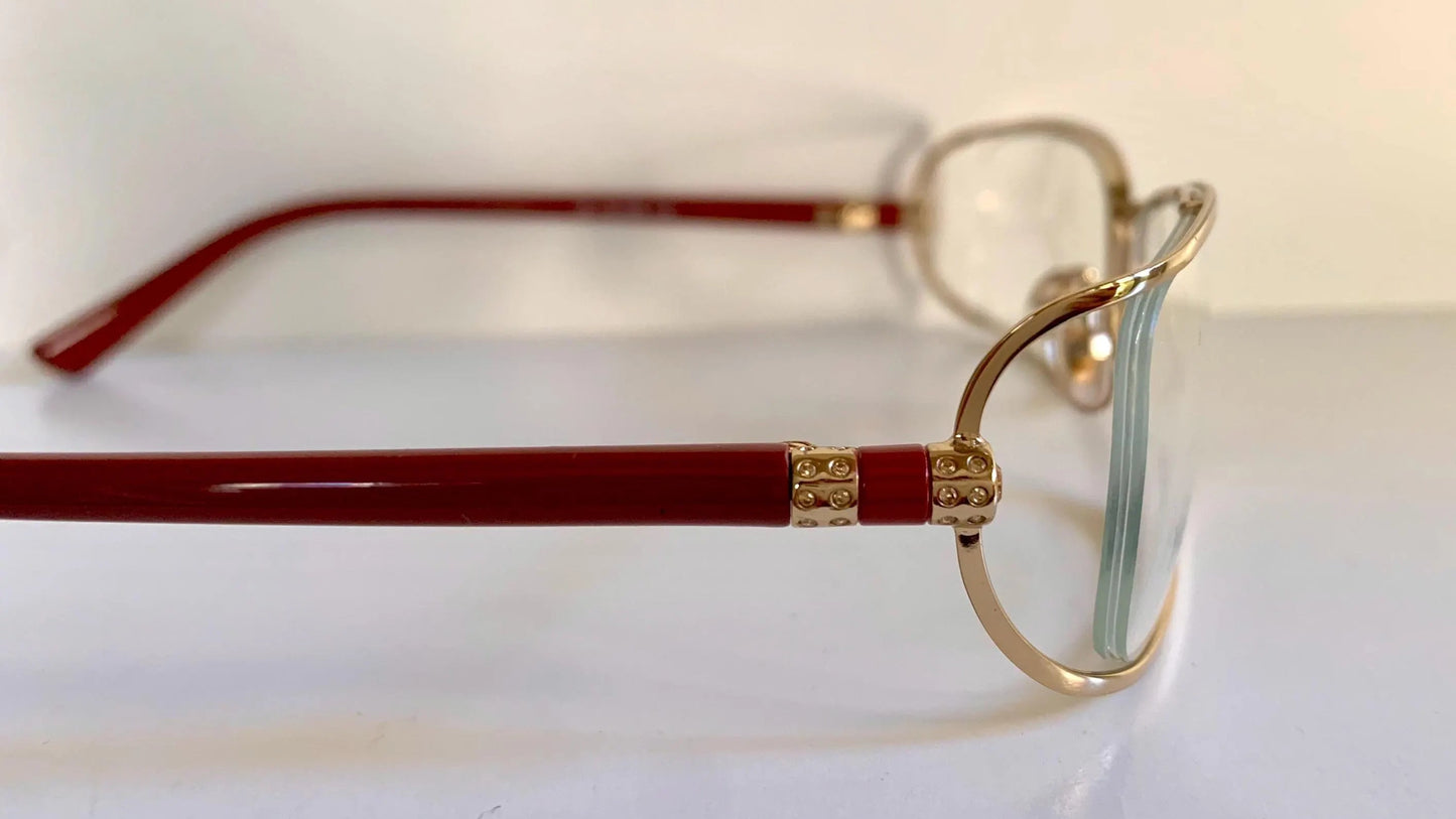 Yves Saint Laurent vintage glasses - YSL 80s golden frames with strass